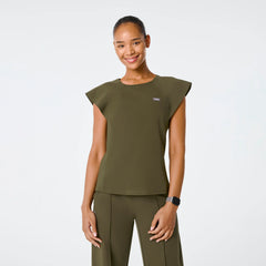 Orillia Slim Scoop-Neck Scrub Top