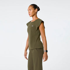 Orillia Slim Scoop-Neck Scrub Top