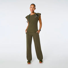 Orillia Slim Scoop-Neck Scrub Top